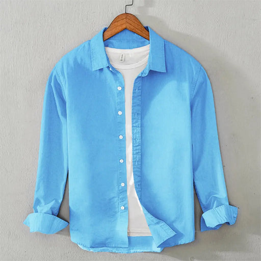 Men's Cotton Chambray Shirt (Pale Blue)
