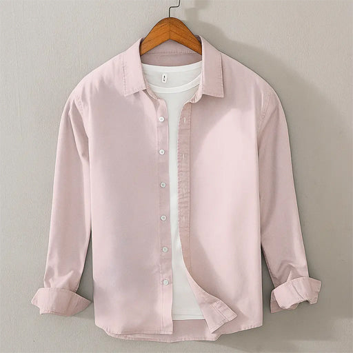 Men's Cotton Chambray Shirt (Pale Peach)