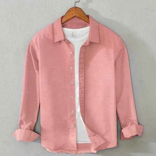 Men's Cotton Chambray Shirt (Peach)