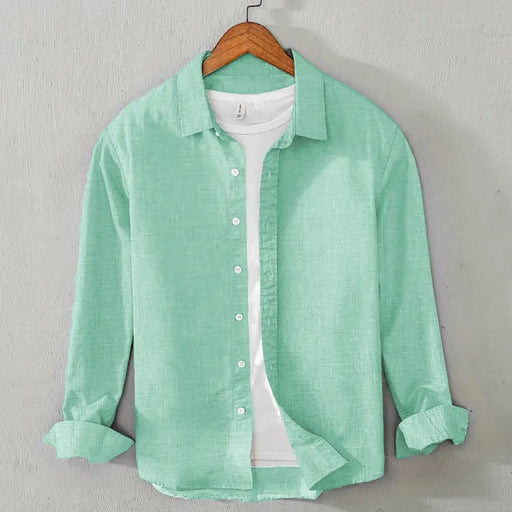 Men's Cotton Chambray Shirt (Sea Green)