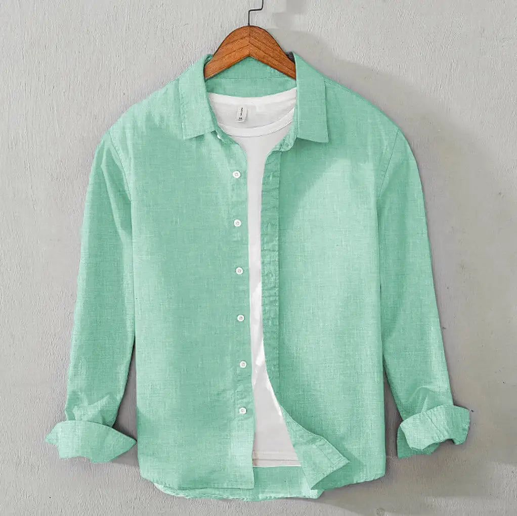 mens-cotton-chambray-shirt-sea-reen
