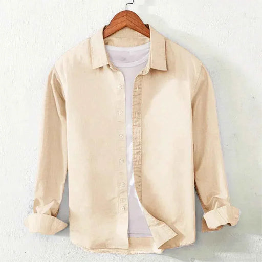Men's Cotton Chambray Shirt (beige)
