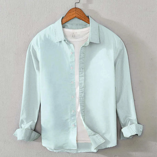 Men's Cotton Shirt (Light Cyan)