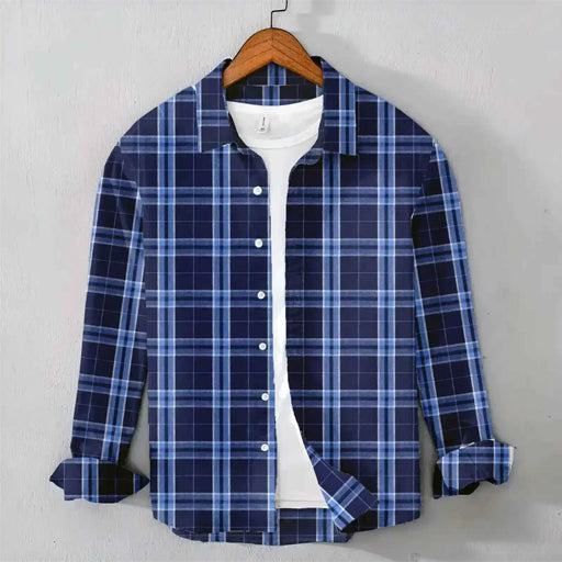 Men’s Flannel Shirt – Blue Check