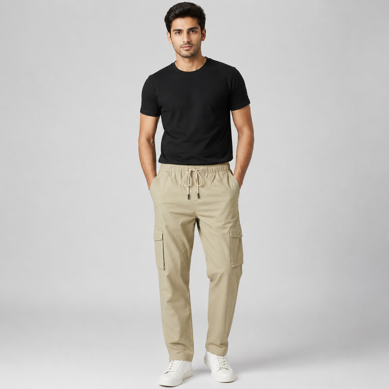 Men’s Cotton Cargo Trouser – Beige