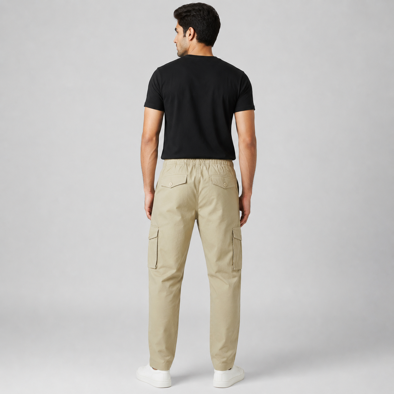 Men’s Cotton Cargo Trouser – Beige