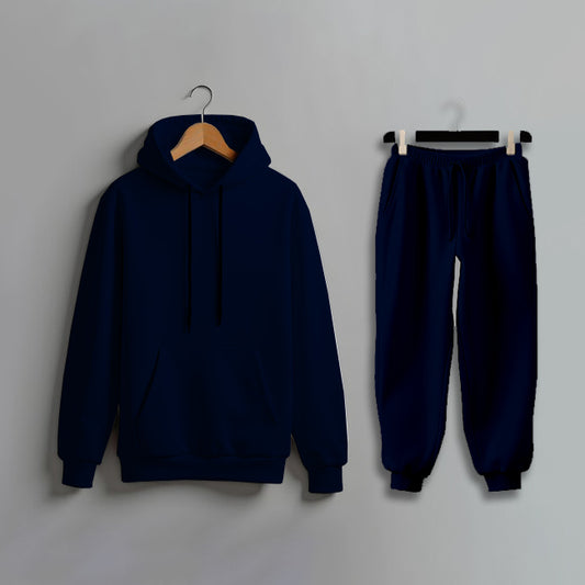 Premium Fleece Hoodie & Jogger Set - Navy Blue