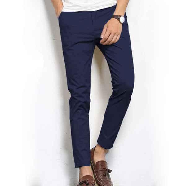 Smart Fit Cotton Pant - Stretchable & Stylish (Navy Blue)