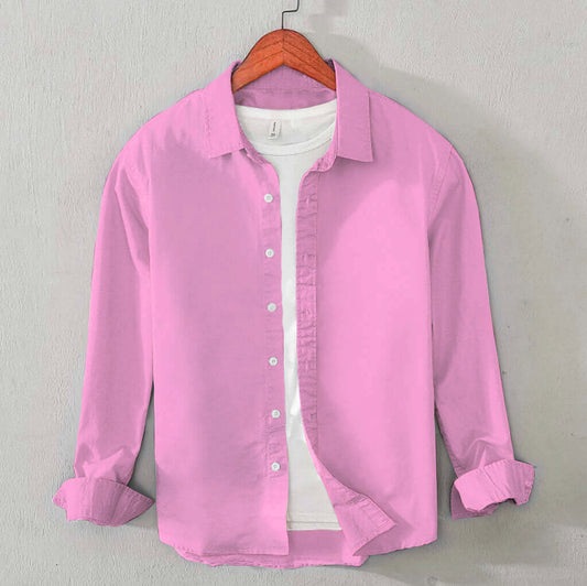 Cotton Chambray Executive Shirt (Pink)