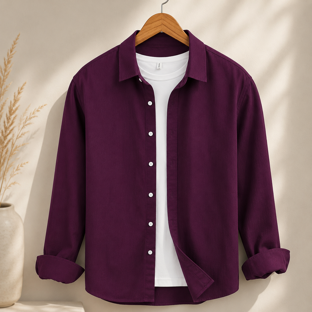 Cotton Chambray Shirt – Purple