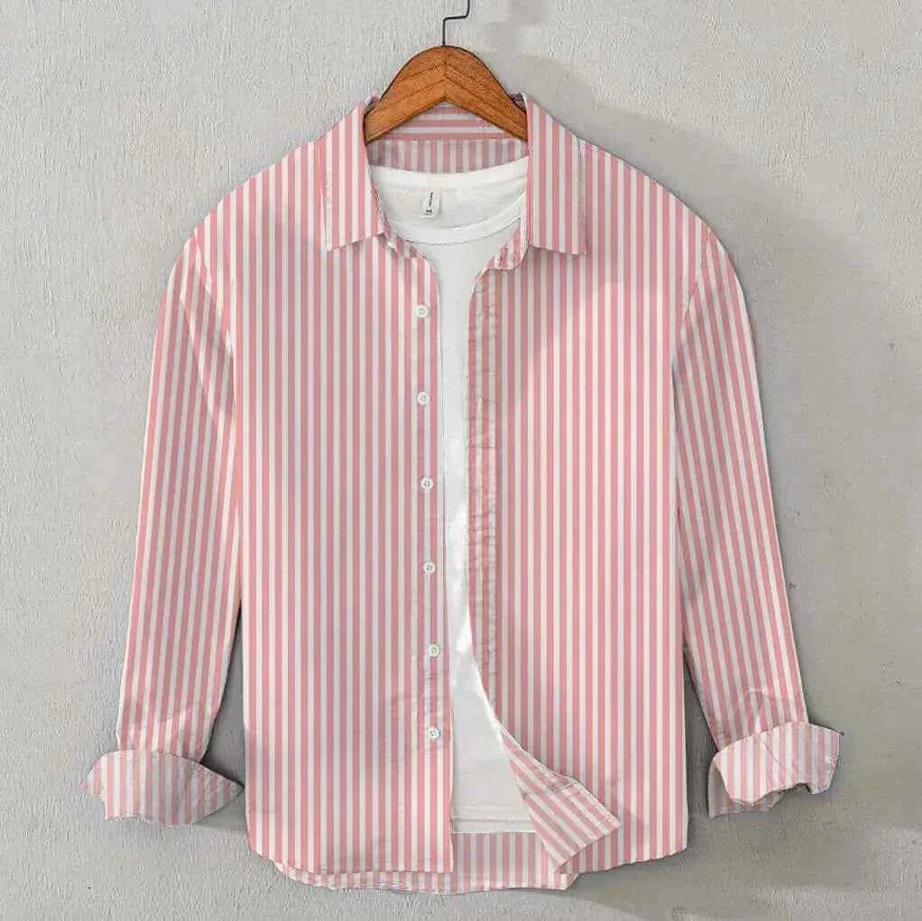 Striped Cotton Shirt - Rose
