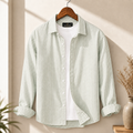 Sage Green Striped Shirt display