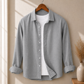Cotton Chambray Shirt – Silver Grey