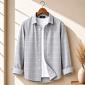 Silver Mist Checkered Shirt for Men display