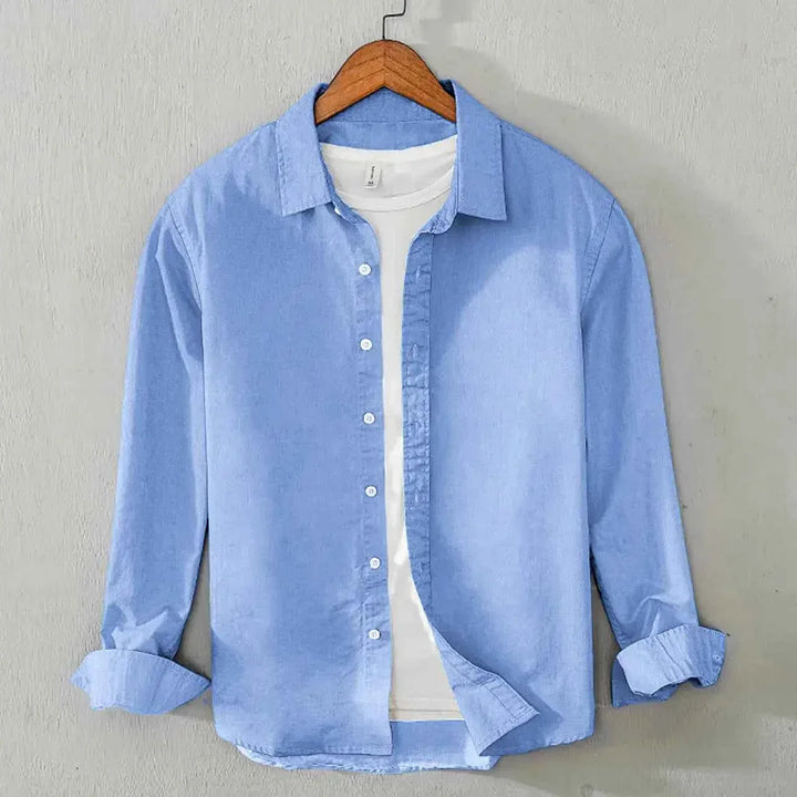 Men's Cotton Chambray Shirt (Sky Blue)