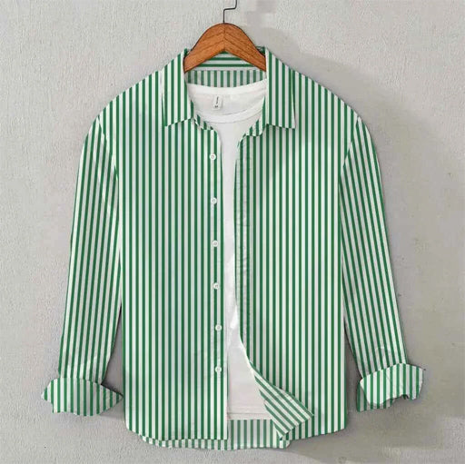 Striped Cotton Shirt - Green