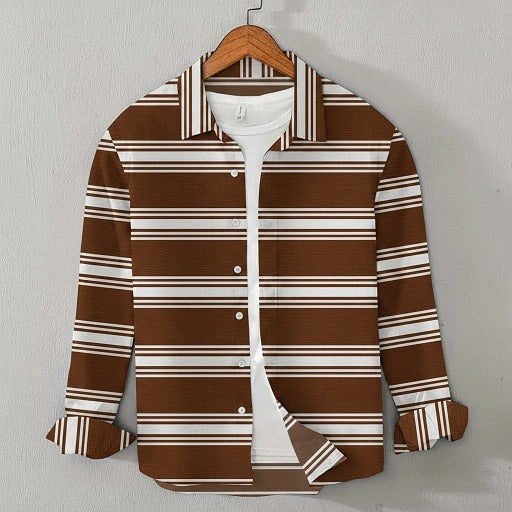walnut-brown-striped-shirt-old-money-style