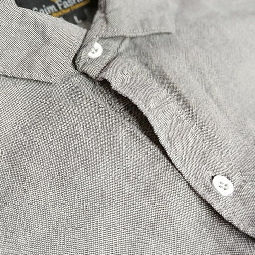 Cotton Chambray Shirt – Dobby Gray