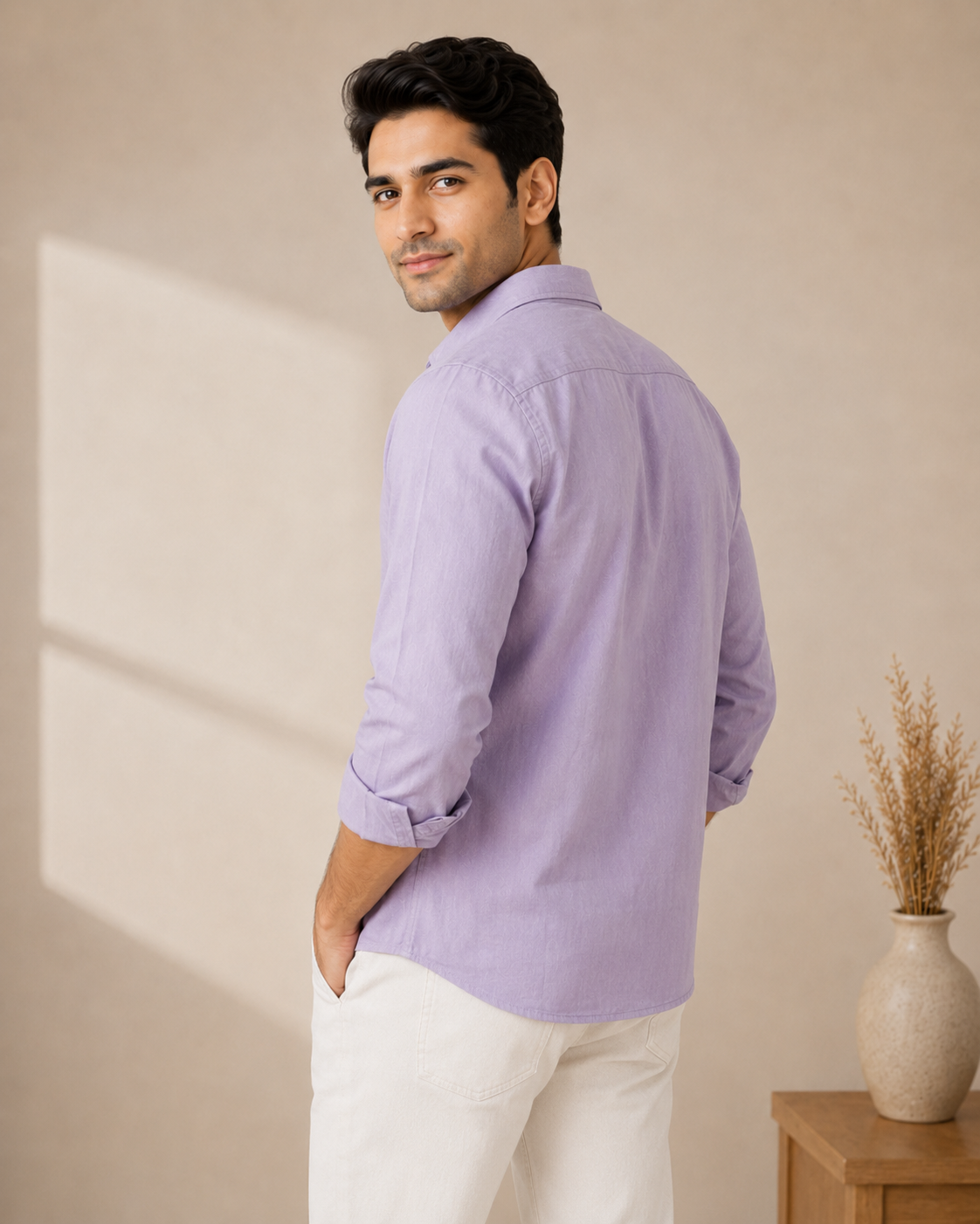 Cotton Chambray Shirt – Soft Lavender