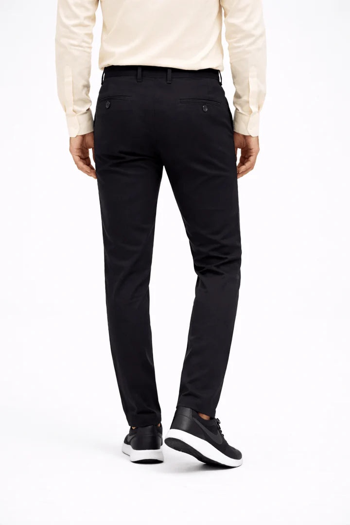 Black Cotton Pant - Smart-fit