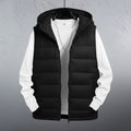 Sleeveless Puffer Hooded Jacket (Black)