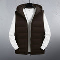 Sleeveless Puffer Hooded Jacket (Brown)
