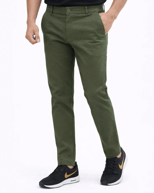 Cotton Pant Smart-Fit (Dark Olive)