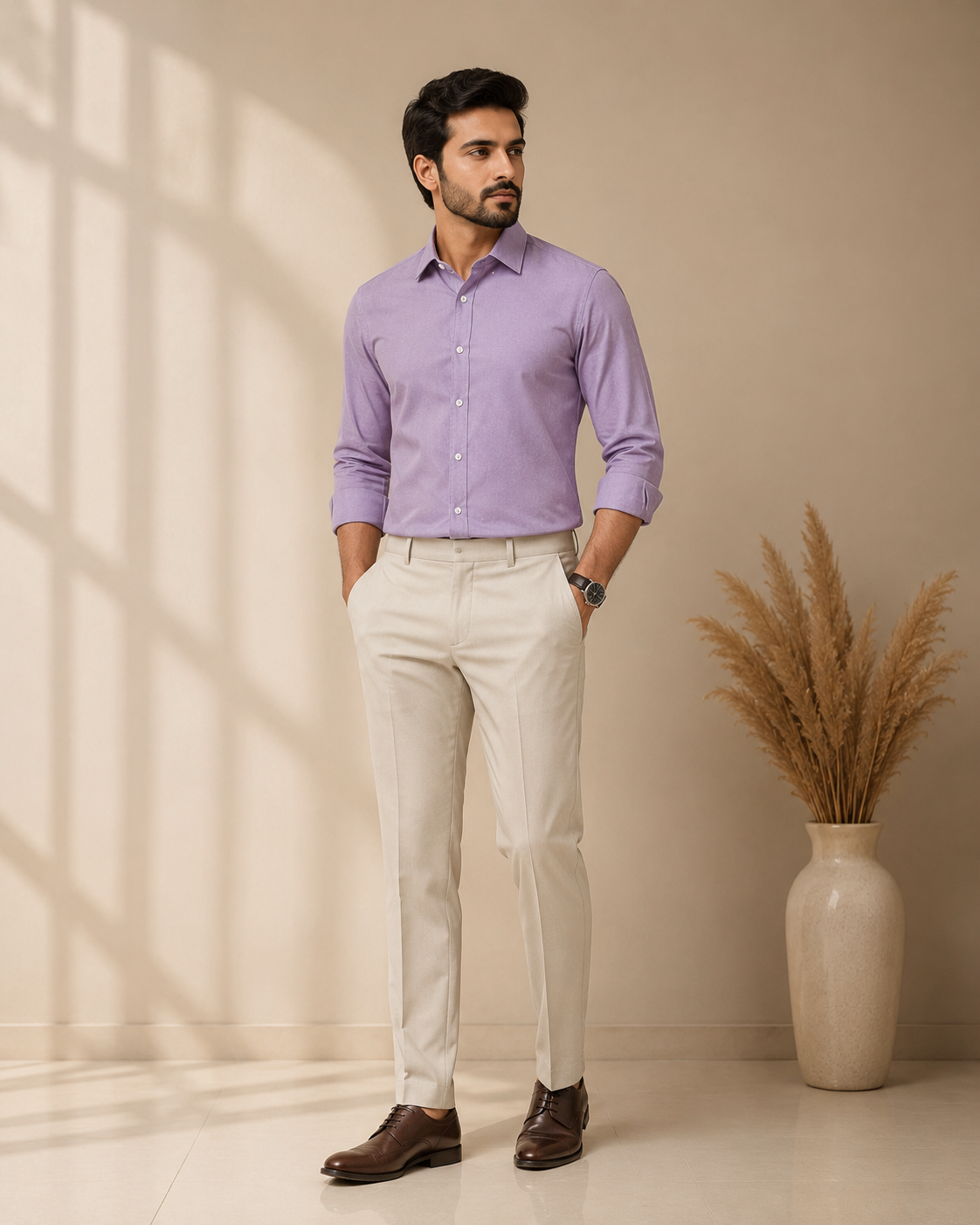 Cotton Chambray Shirt – Soft Lavender