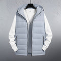 Sleeveless Puffer Hooded Jacket (Grey)