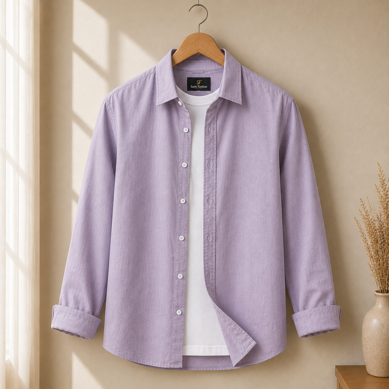 Cotton Chambray Shirt – Soft Lavender