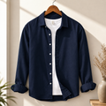 Cotton Chambray Shirt – Navy Blue