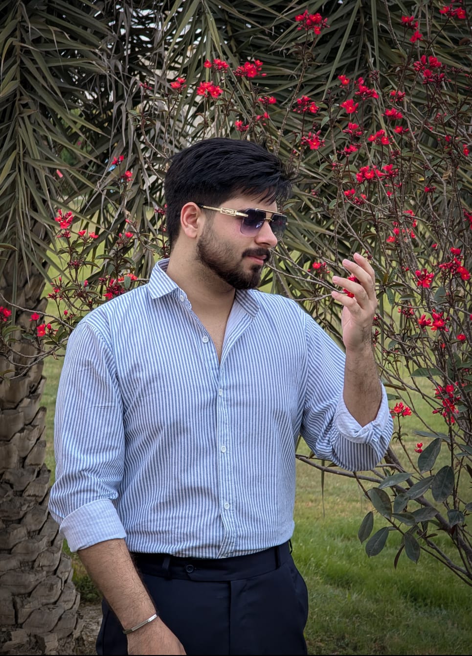 Striped Cotton Shirt - Blue