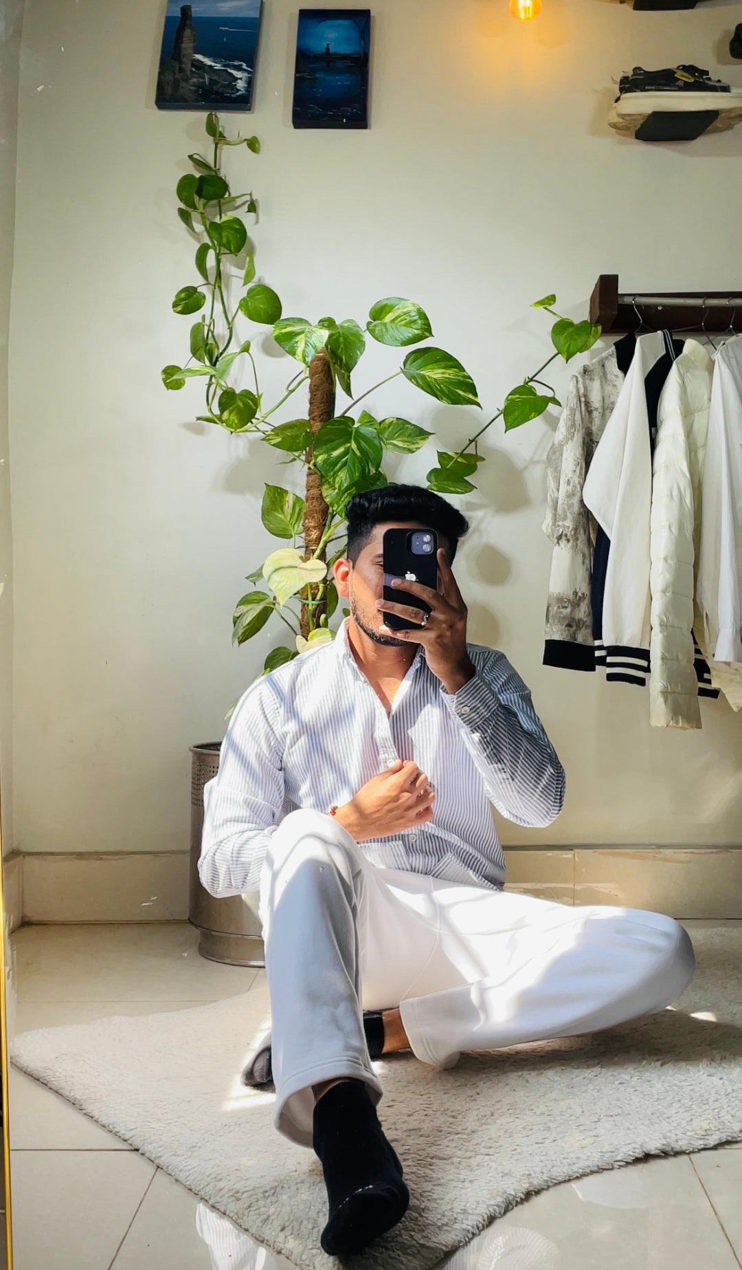 Striped Cotton Shirt - Blue