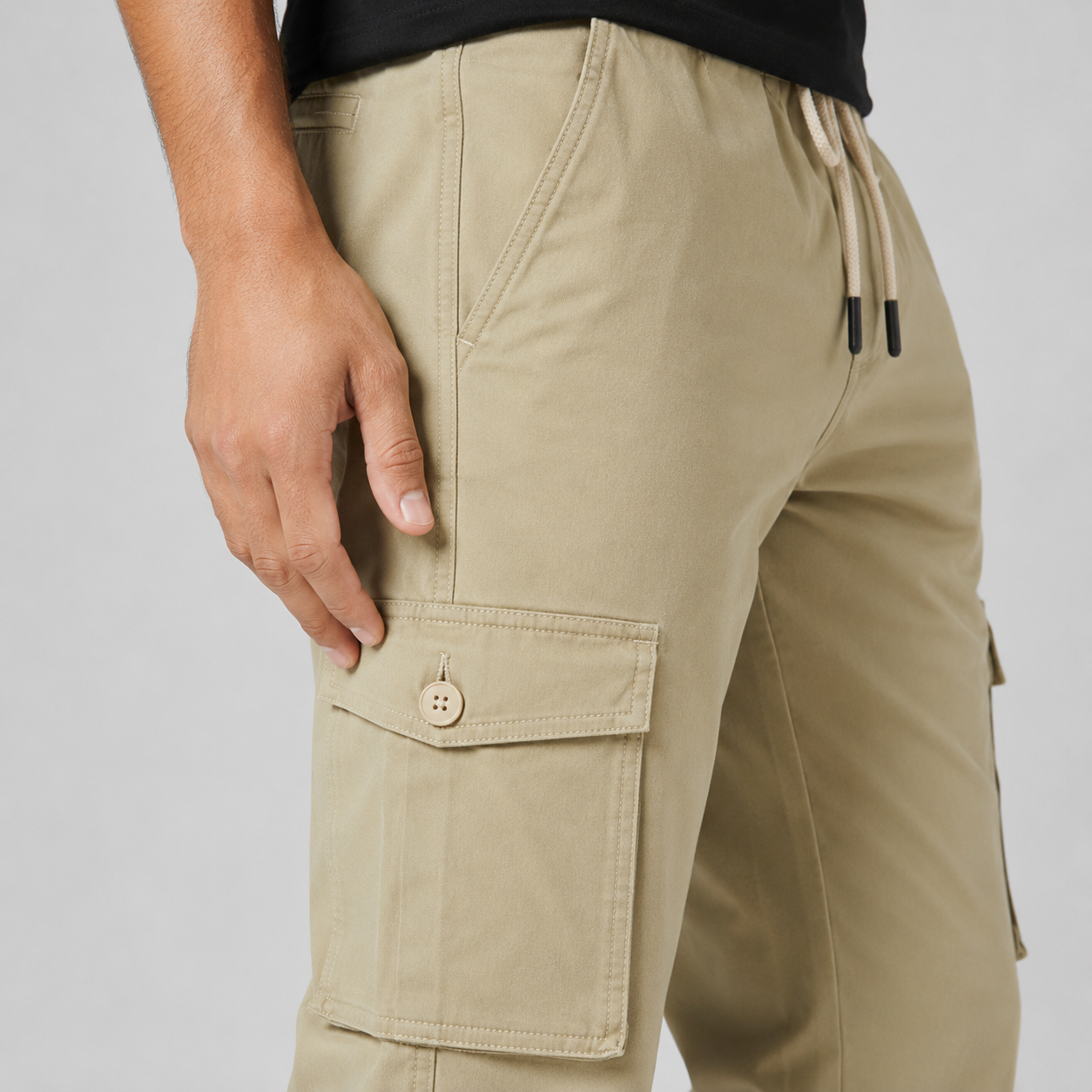 Men’s Cotton Cargo Trouser – Beige
