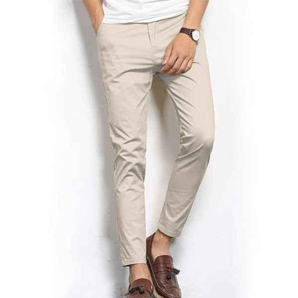 Smart Fit Cotton Pant - Stretchable & Stylish (Beige)