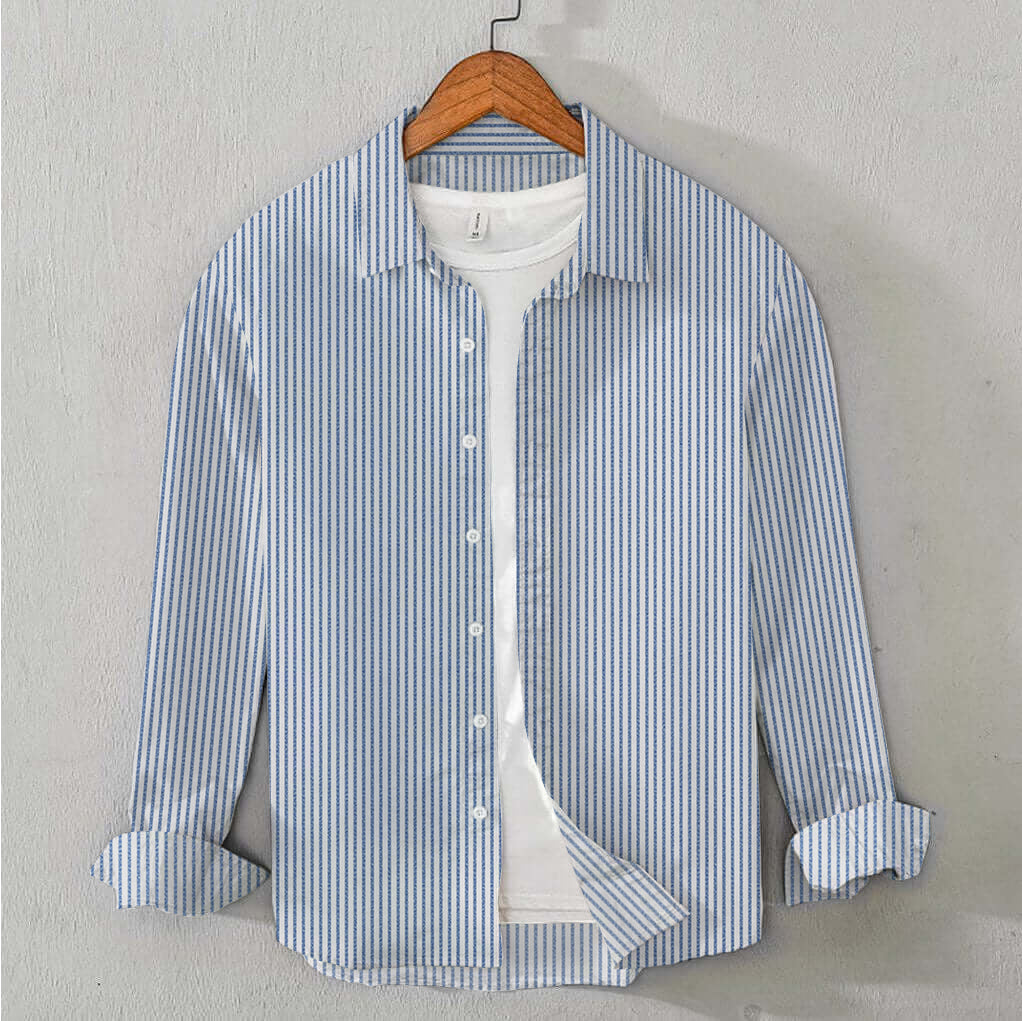 Striped Cotton Shirt - Blue